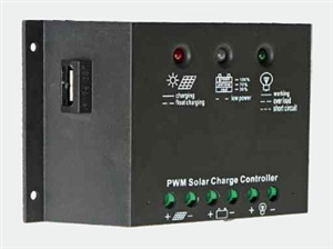 Solarland USA SLC-NR1012UL > NR Series 10 Amp 12 Volt PWM Charge Controller with USB Charger