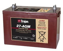 Trojan Battery 27-AGM - 12 Volt 89 Amp Hour AGM Deep Cycle Battery