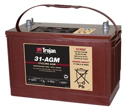 Trojan Battery 31-AGM - 12 Volt 100 Amp Hour AGM Deep Cycle Battery