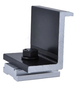 ProSolar C1210EC-1B-G > 1.205" - 1.230"  Black Bonding End Clamp - Grounded