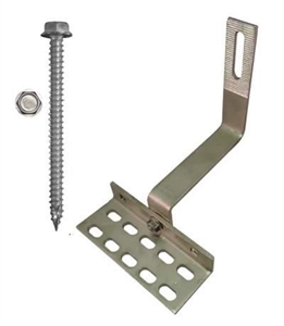 QuickBOLT 17587 > 90° All Tile Roof Hook with Slots Kit - 8mm Height with 5/16" x 3" Mounting Screws - 10 Hooks and 20 Screws