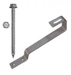 QuickBOLT 17610 > 180° Flat Tile Roof Hook Kit - 38mm Height with #14 x 3" Mounting Screws - 20 Hooks and 40 Screws
