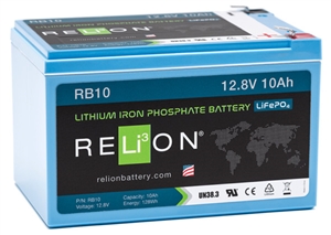 RELiON RB10 > 12 Volt 10 Amp Hour Lithium Battery