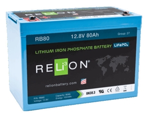 RELiON RB80 > 12 Volt 80 Amp Hour Lithium Battery