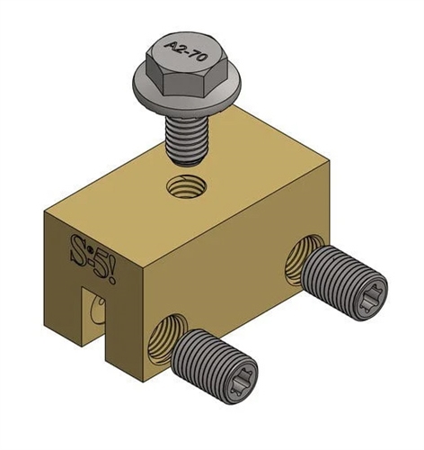 S-5! Clamp, Size B, Brass Clamp with 10mm bolt - S-5-B