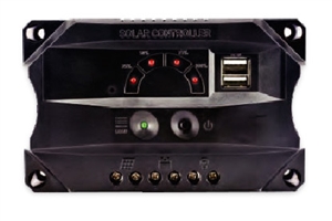 Solarland USA SLC-NR2420D > NR Series 20 Amp 12/24 Volt PWM Charge Controller with USB Charger
