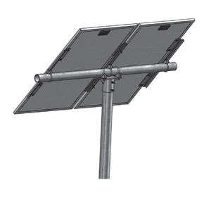Tamarack Solar Top of Pole Mount for Two Solar Panels | Portrait Top of Pole Mount for (2) modules 72-IN - 96-IN long, 1 post | UNI-PGRM/2P1-47