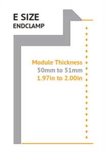 SolarMount End Clamp Size E, Clear, Preassembled - UniRac 302024C