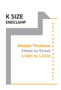 UniRac 302026C - SolarMount End Clamp Size K, Clear Anodized