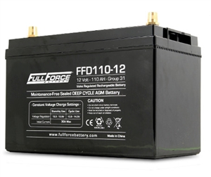 Fullriver Full Force FFD110-12 > 12 Volt 110 Amp Hour Deep Cycle AGM Battery